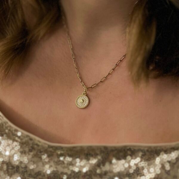 Atelier D7 Charm nyaklanc Sun white gold chain 1