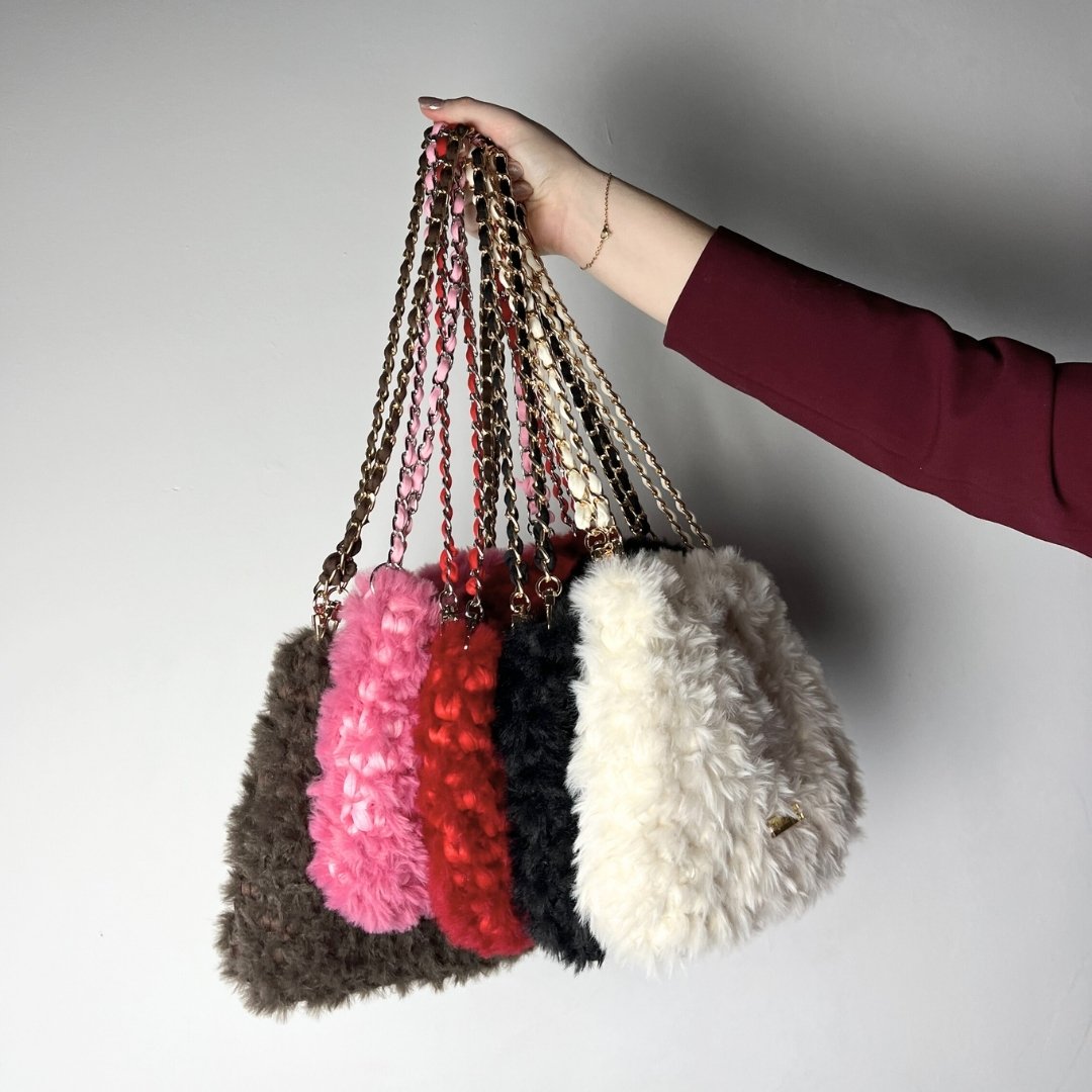 Szőrös horgolt táska több színben - Image 2